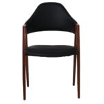 DELTA Πολυθρόνα Μέταλλο Βαφή Καρυδί, Pu Μαύρο 51x51x81cm - Image 18