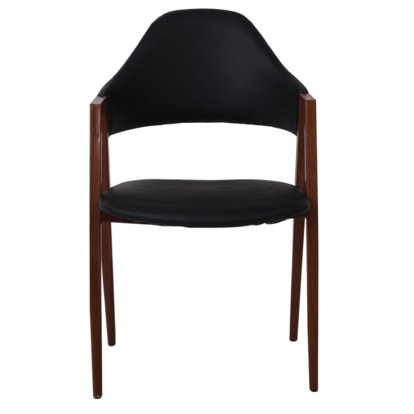 DELTA Πολυθρόνα Μέταλλο Βαφή Καρυδί, Pu Μαύρο 51x51x81cm - Image 18