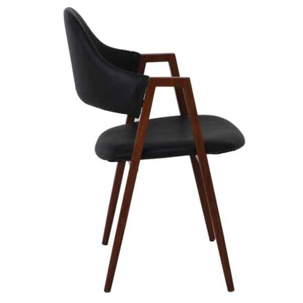 DELTA Πολυθρόνα Μέταλλο Βαφή Καρυδί, Pu Μαύρο 51x51x81cm - Image 19