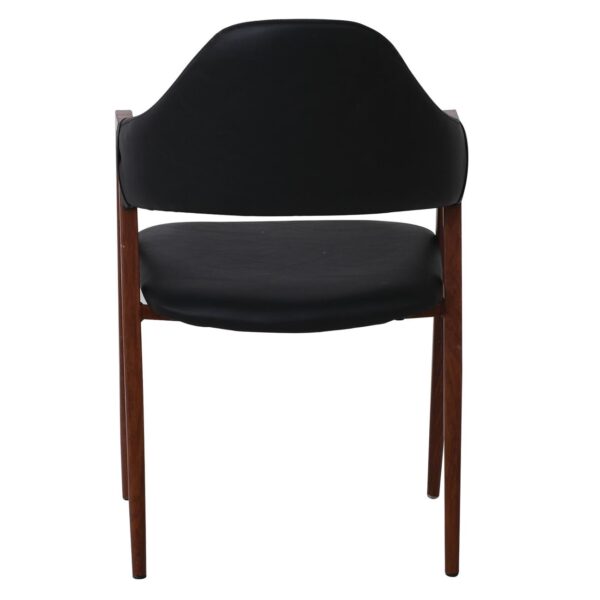 DELTA Πολυθρόνα Μέταλλο Βαφή Καρυδί, Pu Μαύρο 51x51x81cm - Image 20