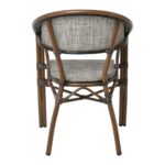 VEGERA Πολυθρόνα Dining Αλουμίνιο Βαφή Καρυδί Textilene Μπεζ, Στοιβαζόμενη 57x58x83cm - Image 17