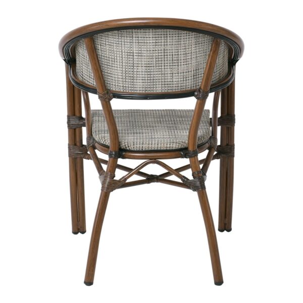 VEGERA Πολυθρόνα Dining Αλουμίνιο Βαφή Καρυδί Textilene Μπεζ, Στοιβαζόμενη 57x58x83cm - Image 17