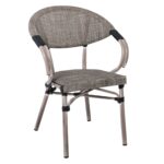 COSTA Πολυθρόνα Dining Αλουμινίου, Απόχρωση Antique Grey - Textilene Μπεζ 58x57x83cm - Image 14