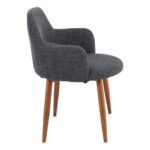 SOUL Πολυθρόνα Τραπεζαρίας Σαλονιού Κουζίνας, Μέταλλο Βαφή Καρυδί, Ύφασμα Γκρι 57x60x78cm - Image 16