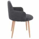 SOUL Πολυθρόνα Τραπεζαρίας Σαλονιού - Κουζίνας, Μέταλλο Βαφή Φυσικό, Ύφασμα Γκρι 57x60x78cm - Image 16