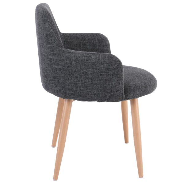 SOUL Πολυθρόνα Τραπεζαρίας Σαλονιού - Κουζίνας, Μέταλλο Βαφή Φυσικό, Ύφασμα Γκρι 57x60x78cm - Image 16