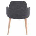 SOUL Πολυθρόνα Τραπεζαρίας Σαλονιού - Κουζίνας, Μέταλλο Βαφή Φυσικό, Ύφασμα Γκρι 57x60x78cm - Image 17