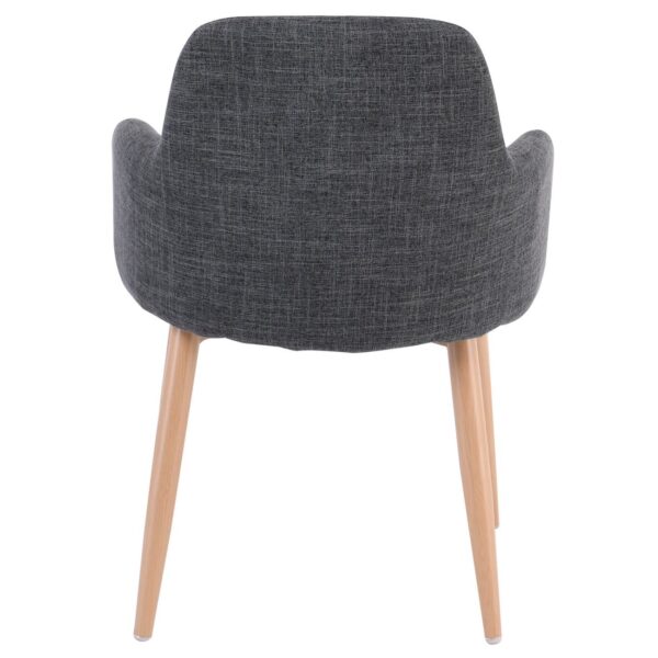 SOUL Πολυθρόνα Τραπεζαρίας Σαλονιού - Κουζίνας, Μέταλλο Βαφή Φυσικό, Ύφασμα Γκρι 57x60x78cm - Image 17