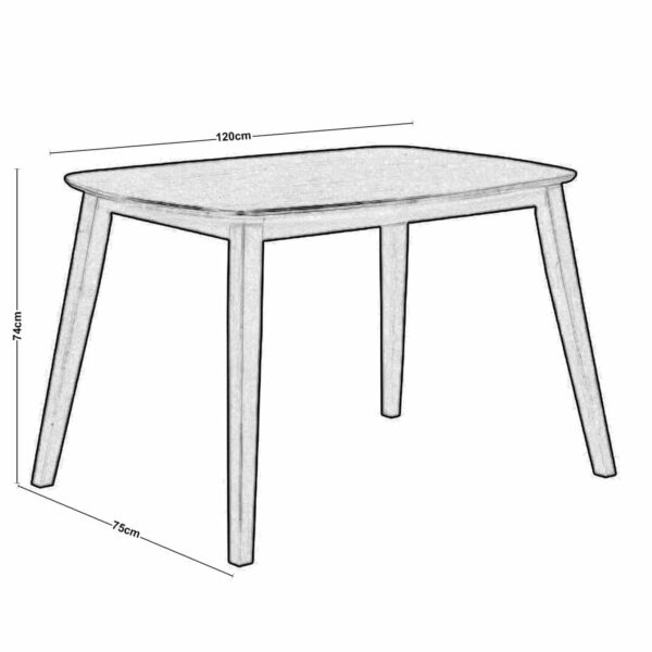 OPTIMAL Τραπέζι Τραπεζαρίας Απόχρωση Καρυδί 120x75x74cm - Image 9