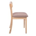 DOM Καρέκλα Τραπεζαρίας Απόχρωση Oak, Ύφασμα Καφέ 48x51x79cm - Image 15