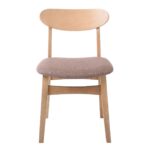 DOM Καρέκλα Τραπεζαρίας Απόχρωση Oak, Ύφασμα Καφέ 48x51x79cm - Image 17