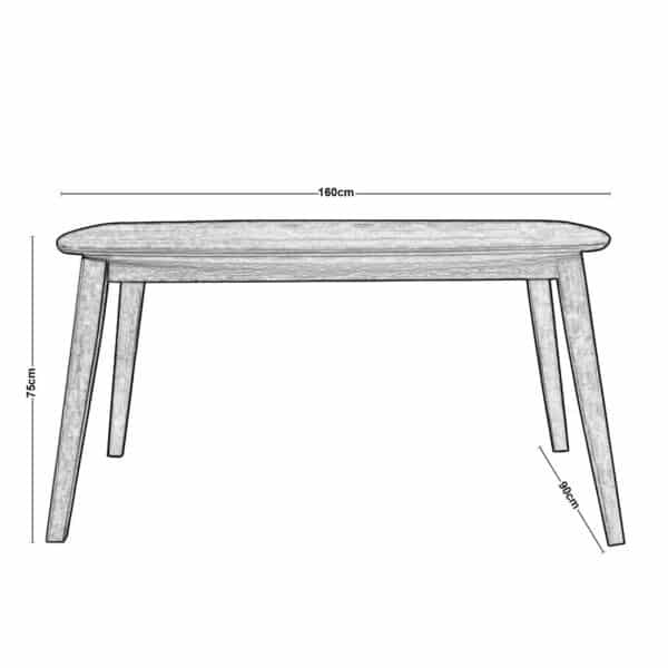 DOM Τραπέζι Τραπεζαρίας Mdf Απόχρωση Oak 150x90x75cm - Image 9