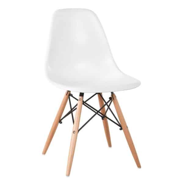 ART Wood Καρέκλα Τραπεζαρίας – Κουζίνας, Πόδια Οξιά, Κάθισμα PP Άσπρο - Πλήρως K/D 46x49x82cm - Image 8