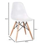 ART Wood Καρέκλα Τραπεζαρίας – Κουζίνας, Πόδια Οξιά, Κάθισμα PP Άσπρο - Πλήρως K/D 46x49x82cm - Image 9