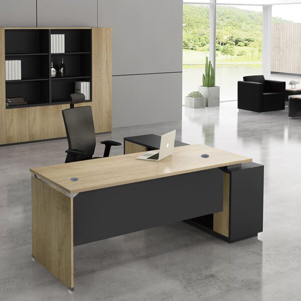 PROJECT Γραφείο Αριστερή Γωνία, Απόχρωση Sonoma - Γκρι 200x90/200x40 H.75/65cm - Image 8