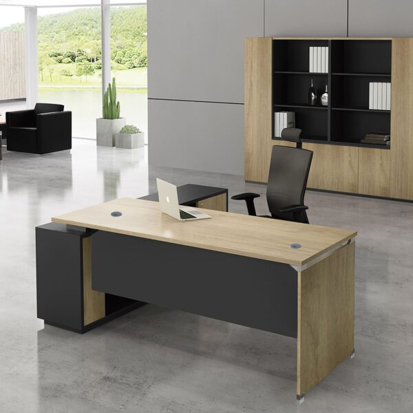 PROJECT Γραφείο Δεξιά Γωνία, Απόχρωση Sonoma - Γκρι 200x90/200x40 H.75/65cm - Image 8