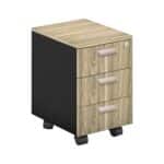 PROJECT Συρταριέρα Τροχήλατη Γραφείου, 3 Συρτάρια, Απόχρωση Sonoma - Γκρι 41x45x59cm - Image 6