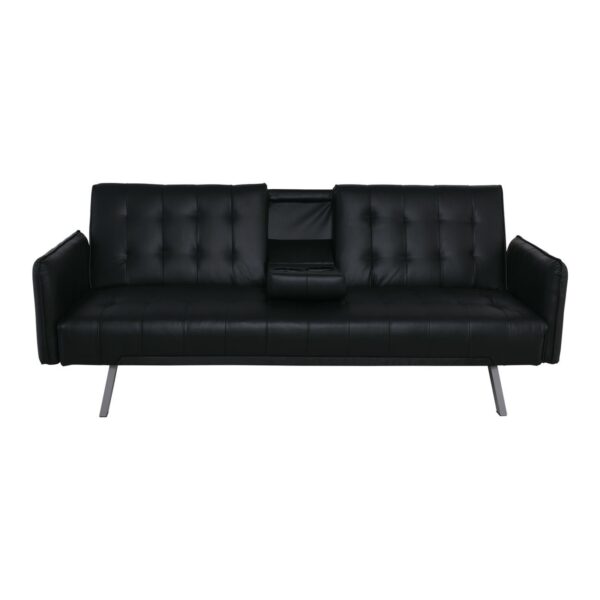 WELLS Καναπές - Κρεβάτι Σαλονιού - Καθιστικού Pu Μαύρο 188x82x80cm Bed:168x100x36cm - Image 20