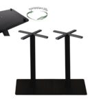 PRATO-R Βάση Τραπεζιού Μακρόστενη με ρεγουλατόρο Μέταλλο Βαφή Μαύρο (30,50kg) 90x45cm H.73cm - Image 6