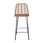 SALSA Σκαμπό BAR-Pro με Πλάτη, Μέταλλο Βαφή Μαύρο, Wicker Φυσικό 45x55x75/113cm - Image 16