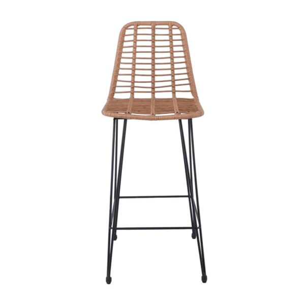 SALSA Σκαμπό BAR-Pro με Πλάτη, Μέταλλο Βαφή Μαύρο, Wicker Φυσικό 45x55x75/113cm - Image 17