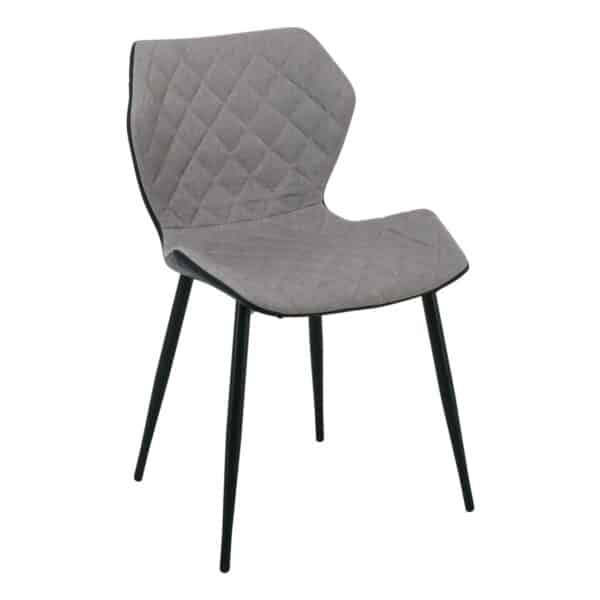 DAVID Καρέκλα Τραπεζαρίας Κουζίνας, Μέταλλο Βαφή Μαύρο PU Μαύρο, Ύφασμα Cappuccino 48x51x78cm - Image 14