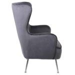 CROMA Πολυθρόνα - Μπερζέρα Σαλονιού - Καθιστικού, Ύφασμα Γκρι Velure 76x80x104cm - Image 16