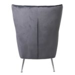 CROMA Πολυθρόνα - Μπερζέρα Σαλονιού - Καθιστικού, Ύφασμα Γκρι Velure 76x80x104cm - Image 17