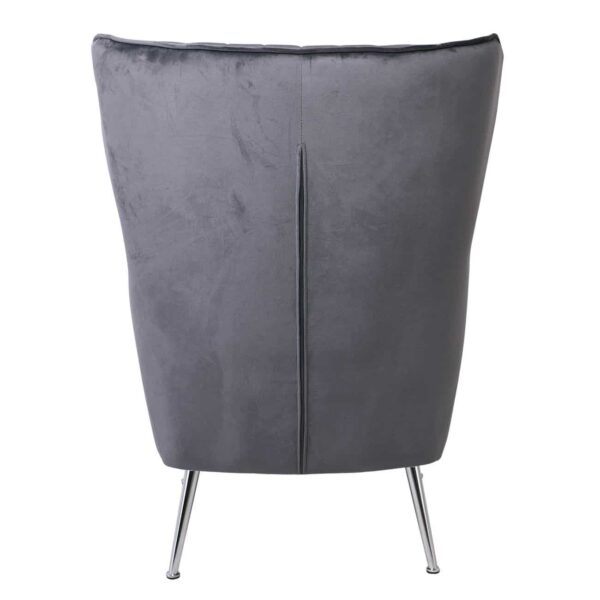 CROMA Πολυθρόνα - Μπερζέρα Σαλονιού - Καθιστικού, Ύφασμα Γκρι Velure 76x80x104cm - Image 17