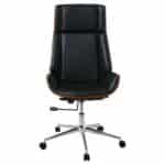 BF9850 Πολυθρόνα Γραφείου Διευθυντή, Μέταλλο Χρώμιο Καρυδί - Pu Μαύρο 65x66x112/120cm - Image 15
