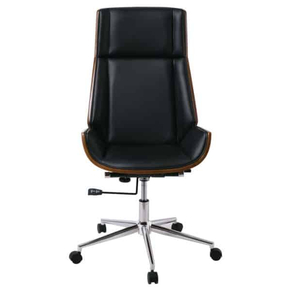 BF9850 Πολυθρόνα Γραφείου Διευθυντή, Μέταλλο Χρώμιο Καρυδί - Pu Μαύρο 65x66x112/120cm - Image 15