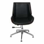 BF9860V Πολυθρόνα Επισκέπτη Μέταλλο Χρώμιο Καρυδί - Pu Μαύρο 65x66x82/90cm - Image 13