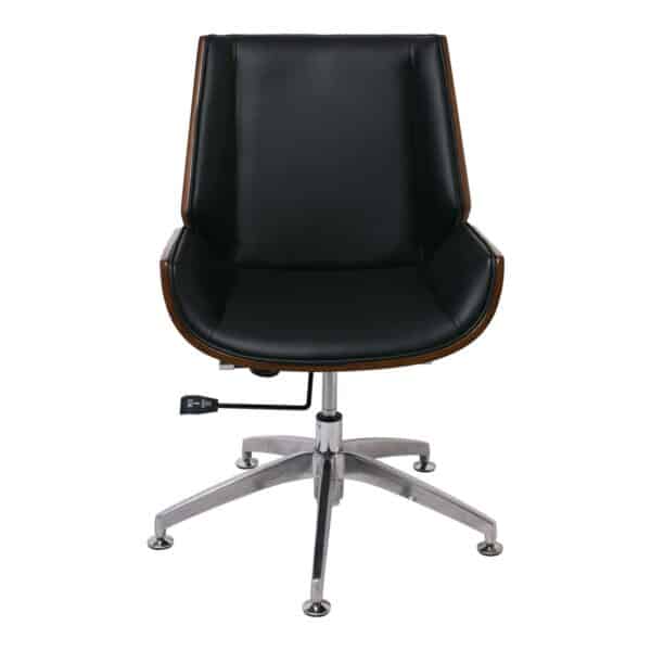 BF9860V Πολυθρόνα Επισκέπτη Μέταλλο Χρώμιο Καρυδί - Pu Μαύρο 65x66x82/90cm - Image 13