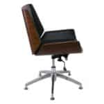 BF9860V Πολυθρόνα Επισκέπτη Μέταλλο Χρώμιο Καρυδί - Pu Μαύρο 65x66x82/90cm - Image 14