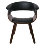 HERMAN Πολυθρόνα Καρυδί - Pu Μαύρο 68x56x77cm - Image 15