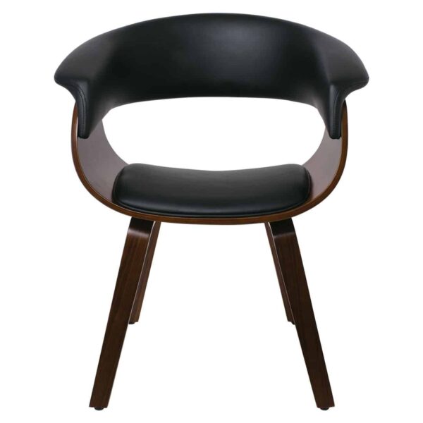 HERMAN Πολυθρόνα Καρυδί - Pu Μαύρο 68x56x77cm - Image 15