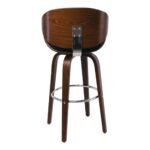 GOMEZ Σκαμπό BAR με Πλάτη, Απόχρωση Καρυδί, PU Μαύρο Περιστρεφόμενο 54x57x76/107cm - Image 17