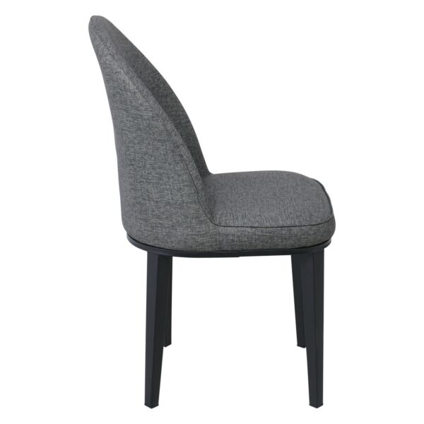TEX Καρέκλα Τραπεζαρίας Κουζίνας, Μέταλλο Βαφή Μαύρο, Linen PU Ανθρακί 47x60x90cm - Image 16