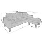 REVERSE Καναπές Σαλονιού Καθιστικού, Γωνία Αναστρέψιμος Ύφασμα Petrol 197x131x74cm H.86cm - Image 13