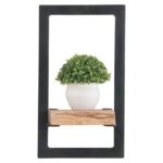 LIZARD Frame Ράφι Μέταλλο Βαφή Μαύρο, Ξύλο Ακακία Φυσικό 20x25x35cm - Image 6