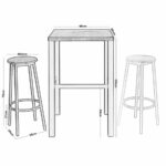 MAYER Set Bar Τραπέζι + 2 Σκαμπό Μέταλλο Βαφή Ανθρακί - Antique Brown Table:60x60x100 Stool:Φ30 H.75 - Image 11