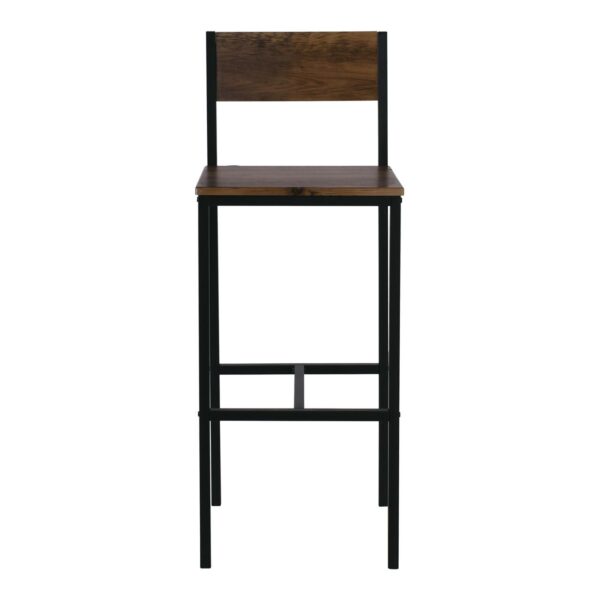 STAB Σκαμπό BAR με Πλάτη, Μέταλλο Βαφή Ανθρακί, Κάθισμα Απόχρωση Antique Brown 39x42x75/103cm - Image 18