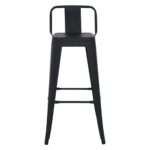 RELIX Σκαμπό Bar με Πλάτη, Μέταλλο Βαφή Μαύρο Εxtra Matte 44x44x76/97cm - Image 3