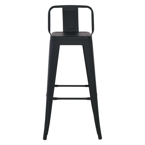 RELIX Σκαμπό Bar με Πλάτη, Μέταλλο Βαφή Μαύρο Εxtra Matte 44x44x76/97cm - Image 3
