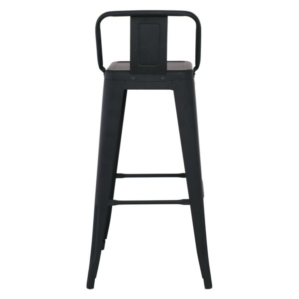 RELIX Σκαμπό Bar με Πλάτη, Μέταλλο Βαφή Μαύρο Εxtra Matte 44x44x76/97cm - Image 5