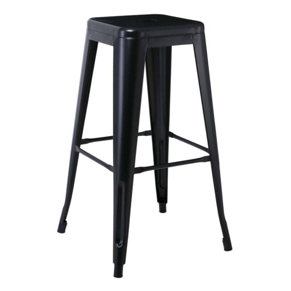 RELIX Σκαμπό Bar Στοιβαζόμενο, Μέταλλο Βαφή Μαύρο 42x42 H.76cm - Image 8