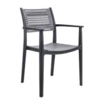 AKRON Πολυθρόνα PP-UV Μαύρο - Γκρι 60x55x85cm - Image 16