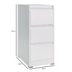 ΦΟΡΙΑΜΟΣ Αρχειοθέτησης Γραφείου 3 Συρτάρια, Μέταλλο Βαφή Άσπρο H.103 46x62x103cm - Image 10