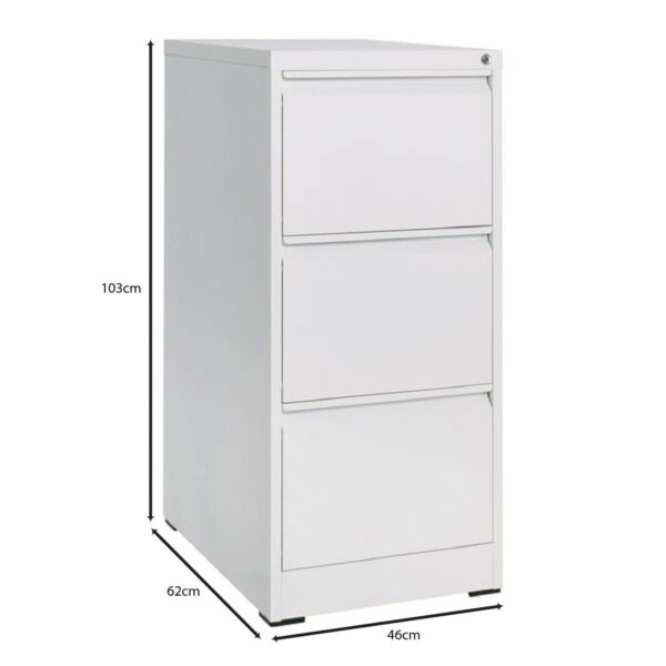 ΦΟΡΙΑΜΟΣ Αρχειοθέτησης Γραφείου 3 Συρτάρια, Μέταλλο Βαφή Άσπρο H.103 46x62x103cm - Image 10