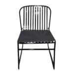 STRIPE Καρέκλα Κήπου Βεράντας, Μέταλλο Βαφή Μαύρο Μαξιλάρι Μαύρο PU 52x59x77cm - Image 15